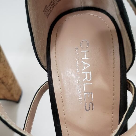 Charles David | Strappy Platform Leather Chunky Heels - Picture 11 of 13